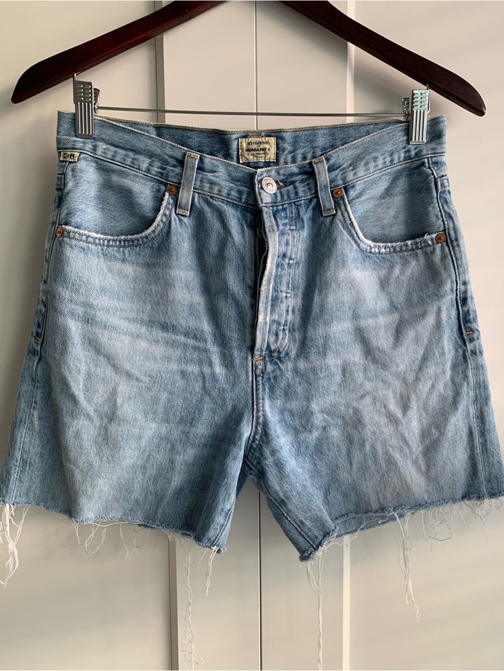 Citizens Of Humanity Vintage Button-Fly Denim Shorts size 26 100% organic cotton
